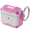 For AirPods 4 Wireless Earphones Shockproof Protective Case(White + Pink)