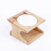 Oak Cat Bowl Rack | Raised Single Ceramic Bowl | Anti-Choking