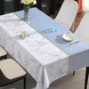 PVC Waterproof Oil-proof Embroidery Yarn Tablecloth, Size: 140x200cm(Beautiful Life Fresh Blue)