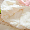 Female Baby Cartoon Rabbit Ears Shape Hooded Imitation Rabbit Fur Shawl Coat, Kid Size:70cm/6(White)
