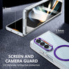 For Samsung Galaxy Z Fold4 lce Folding Series MagSafe Integrated Clear PC Phone Case(Purple)