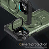 For iPhone 12 Lens Holder MagSafe Phone Case(Army Green)