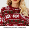 Women Round Neck Christmas Knitwear Long Sleeve Snowflake Christmas Sweater, Size: L(Dark Blue)