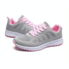 Mesh Breathable Flat Sneakers Running Shoes Casual Shoes for Women, Size:36(Gray Pink)