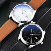YAZOLE 560 Leather Strap Quartz Movement Waterproof Men Watch(White+Black)
