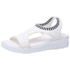 Women Breathable Platform Sandals Flying Woven Wedge Beach Sandals, Size: 35(White)