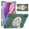 For Xiaomi Redmi Pad Pro 12.1 Rotatable Holder Silicone Hybrid PC Tablet Case with Shoulder Strap(Emreald Green)