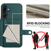 For Samsung Galaxy M16 5G / F16 5G Button Card Bag RFID Anti-theft Phone Case(Green)