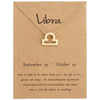 Zodiac Signs Necklace Electroplate Alloy Short Chain Jewelry, Style: Libra Golden