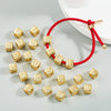 English Letter Beads Bracelet Brass Micro-inlaid Couple Red String Pull DIY Bracelet Jewelry, Style:W
