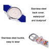 JNEW A335-20082 Children Cartoon 3D Butterfly Waterproof Time Cognitive Silicone Jelly Strap Quartz Watch(Loose Powder White)