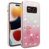 For Samsung Galaxy S8 Gradient Glitter Flower All-inclusive Phone Case(Pink)