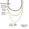 Angel Eyes Pendant Layered Necklace, Model: N2210-6 Rice Bead Snake Chain 3 Layer