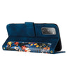 For Samsung Galaxy S20 FE Floral Pattern Leather Phone Case with Lanyard(Dark Blue)