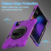 For Xiaomi Pad 7 / 7 Pro Rotatable Holder Silicone Hybrid PC Tablet Case with Shoulder Strap(Purple)