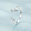 SCR894 Sterling Silver S925 Dachshund Cute Open Ring