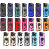 For iPhone 15 Pro Metal Rotating Bracket TPU + PC Magnetic Phone Case(Pink Purple)