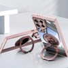For Samsung Galaxy S25 Ultra 5G 360 Holder MagSafe Acrylic Hybrid TPU Phone Case(Pink)