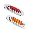 12-24V 16 LEDs Electroplating Side Lights Side Tail Lights Cargo Truck Modification Light, Colour: Yellow (High and Low Light 3 Lines)