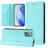 For Samsung Galaxy Note20 RC01 Dual-Folded Magnetic Suction RFID Leather Phone Case(Mint Green)