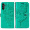 For Samsung Galaxy A24 4G Embossed Butterfly Leather Phone Case(Green)