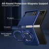 For Samsung Galaxy Z Flip4 360 Rotation Ring Holder MagSafe Shockproof PC Phone Case(Royal Blue)