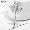 2 PCS Retro Hair Accessories Fashion Temperament Matte Bee Hair Clip(Silver)