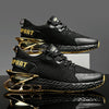 Men Casual Sneakers Tide Luxury Shoes Trainer Breathable Running Shoes, Size: 44(Black Gold)