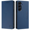 For Samsung Galaxy A55 5G Global RC01 Dual-Folded Magnetic Suction RFID Leather Phone Case(Dark Blue)