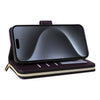 For iPhone 15 Pro Nine-card Slots Zipper Wallet Bag Leather Phone Case(Dark Purple)