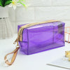 PVC Laser Transparent Portable Cosmetic Bag Travel Toiletry Bag(Violet)