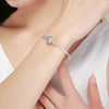 Exquisite Life S925 Sterling Silver Bangle Bracelet Inlaid with Gems, Size:17cm