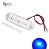 6pcs 12-Bead LED Flashing Warning Lights Motorcycle RV Signal Lights(Blue Light)