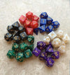 5 Set Creative RPG Game Dice Colorful Multicolor Dice Mixed DND Dice(Green)