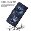 For Realme 13+ Global Coloured Drawing Flip Leather Phone Case(Wolf and Dog)