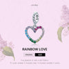 S925 Sterling Silver Rainbow Heart Pendant DIY Bracelet Necklace Accessories