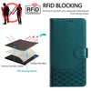 For Asus ROG Phone 8 / 8 Pro Honeycomb Embossing RFID Leather Phone Case(Peacock Green)