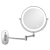 8 Inch Wall-Mounted Double-Sided Makeup Mirror LED Three-Tone Light Bathroom Mirror, Colour:Battery Models Silver White Light(Seven Times Magnification)