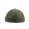 A36 Cartoon Coconut Tree Pattern Retro Hip Hop Without Eaves Sailor Hat Landlord Hat Skullcap, Size:One Size(Dark Green)