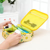 Large Capacity Portable Lady Waterproof Padded Travel Cosmetic Bag Beautician Storage Bags Women Makeup Bag(Style B Yellow Lemon)