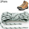 2 Pairs Round High Density Weaving Shoe Laces Outdoor Hiking Slip Rope Sneakers Boot Shoelace, Length:140cm(Light Gray-Black)