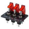 Jtron DV 12V Carbon Fiber Surface Panel Car Toggle Switch with Red LED Indicator(Red)
