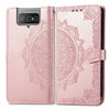 For  Asus Zenfone 8 Flip Mandala Embossing Pattern Horizontal Flip Leather Case with Holder & Card Slots & Wallet & Lanyard(Rose Gold)