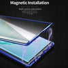 For Samsung Galaxy Note10 Magnetic Metal Frame Double-sided Tempered Glass Case(Silver)