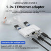 NK-1033TL Pro USB-C / Type-C, 8 Pin, USB to USB-C / Type-C, 2 x USB, RJ45, 3.5mm Multi-function Adapter(White)