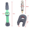 A5599 2 PCS 40mm Green French Tubeless Valve Stem with Repair Kit for Road Bike