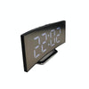 6507 Curved Big Screen Electronic Clock LED Mirror Mute Alarm Clock(Green)