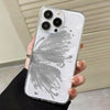 For iPhone 15 Pro Butterfly Pattern Transparent TPU Phone Case(Silver)