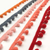 20 Yards Pompom Lace Ribbon Fur Ball Trim For Craft DIY Curtain Home Decorative Clothes Sewing Accessories(Beige)