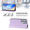 For Samsung Galaxy S21 Ultra 5G RC01 Dual-Folded Magnetic Suction RFID Leather Phone Case(Light Purple)